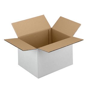 Nestler Wellpapp-Faltkartons 2-wellig weiß 22,3 x 16,3 x 15,8 cm Außenmaß, 20 St.