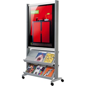 3660141881103 - EasyDisplay Prospektständer aus Polystyrol für 6 x DIN A4 alusilber   alusilber