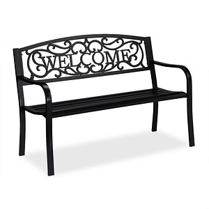 4052025309183 - Gartenbank 10030918_0 schwarz Metall 1270 cm 4052025309183 relaxdays