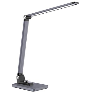 3660141963649 - meet powered by Paperflow JOA LED-Tischleuchte Metallgrau 400 lm (500 Lux) Qi-Ladepad 10W CCT-Modus