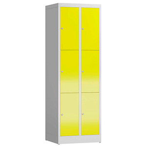 4061815856769 - Schließfachschrank ClassiX lichtgrau zinkgelb X-520326 6 Schließfächer 590 x 500 x 1800 cm 4061815856769 LÜLLMANN