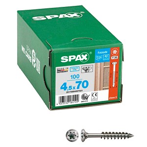 4003530184109 - Spax - Fassadenschraube 45 x 70 mm 100 Stück Teilgewinde Linsensenkkopf t-star plus T20 CUT-Spitze - 25170004507021