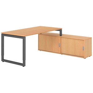 4032062332313 - Schreibtischkombination RSE16 höhenverstellbar 72-81cm (H) 160x80cm (BxT) rechteckig buche   graphit 4032062332313 Hammerbac