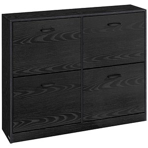 VASAGLE Schuhschrank, LBC035B01 schwarz 4 Fachböden 105,5 x 24,0 x 82,7 cm