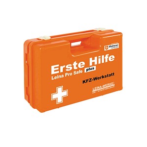 Erste-Hilfe-Kasten Pro Safe plus KFZ-Werkstatt DIN 13169 + branchenbezogene Zusatzerweiterung orange
