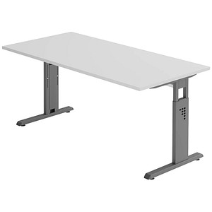 4032062190289 - HAMMERBACHER OS 16 höhenverstellbarer Schreibtisch lichtgrau rechteckig C-Fuß-Gestell grau 1600 x 800 cm 4032062190289 - HAMMERBACHER OS 16 höhenverstellbarer Schreibtisch lichtgrau rechteckig C-Fuß-Gestell grau 1600 x 800 cm