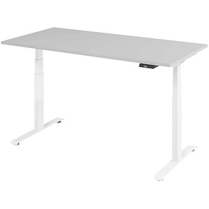 4032062320341 - Base Lite elektrisch höhenverstellbarer Schreibtisch lichtgrau rechteckig T-Fuß-Gestell weiß 1600 x 800 cm 4032062320341 - Base Lite elektrisch höhenverstellbarer Schreibtisch lichtgrau rechteckig T-Fuß-Gestell weiß 1600 x 800 cm