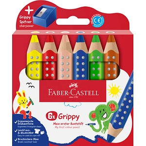 4005401106357 - Farbstiftetui Grippy 6 Stück sortiert 4005401106357 Faber-Castell