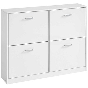 VASAGLE Schuhschrank, LBC035W01 weiß 4 Fachböden 105,5 x 24,0 x 82,7 cm