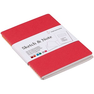 4011367089733 - Notizbücher DIN A6 blanko cerise paprika Softcover 40 (2x 20) Seiten 2 St