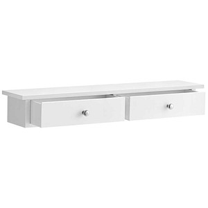 6955880326174 - Songmics - Wandregal mit 2 Schubladen Wandschublade Schweberegal aus MDF-Platte Wandschrank Weiß LWS65WT - Weiß