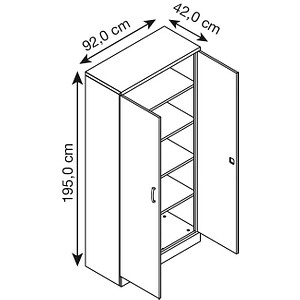 4260090172155 - Aktenschrank 100107 Holz Stahl abschließbar 5 OH 92 x 195 x 42 cm buche lichtgrau 4260090172155 Gürkan 4260090172155 - Aktenschrank 100107 Holz Stahl abschließbar 5 OH 92 x 195 x 42 cm buche lichtgrau 4260090172155 Gürkan