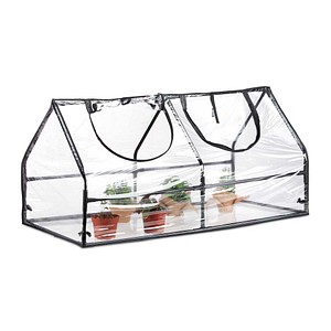 relaxdays Frühbeet Kunststoff transparent 120,0 x 60,0 cm, 1 St.