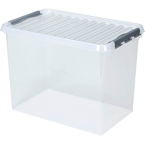 8711112835009 - helit the q-line Aufbewahrungsbox mit Deckel transparent Lebensmittelechte stapelbare Kunststoffbox mit Klickverschluss 1 Box 62 Liter 8711112835009 - helit the q-line Aufbewahrungsbox mit Deckel transparent Lebensmittelechte stapelbare Kunststoffbox mit Klickverschluss 1 Box 62 Liter