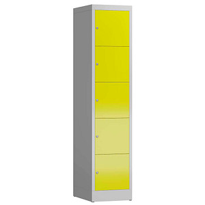 4061815858152 - Schließfachschrank ClassiX lichtgrau zinkgelb X-523516 5 Schließfächer 415 x 500 x 1800 cm 4061815858152 LÜLLMANN