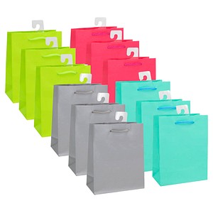 Idena Geschenktüten Uni farbsortiert 18,0 x 23,0 cm, 12 St.