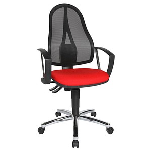 4014296237961 - Bürostuhl Point 60 Netz Plus rot chrom mit Armlehnen bis 110kg 4014296237961 Topstar 4014296237961 - Bürostuhl Point 60 Netz Plus rot chrom mit Armlehnen bis 110kg 4014296237961 Topstar