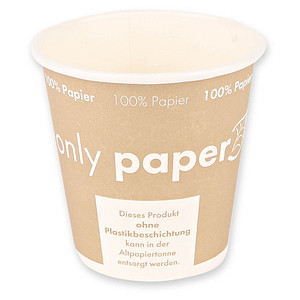 NATURE Star Einweg-Kaffeebecher Only Paper braun, weiß 150 ml, 50 St.