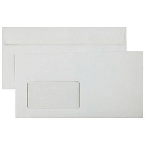 0726529059601 - Briefumschläge DIN lang mit Fenster grau haftklebend 50 St