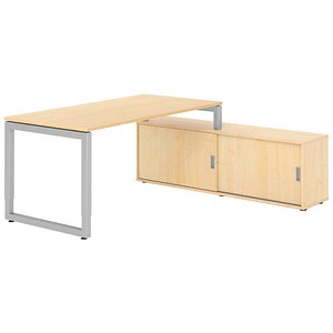 4032062332245 - Schreibtischkombination RSE16 höhenverstellbar  rechteckig ahorn   silber 4032062332245 Hammerbacher