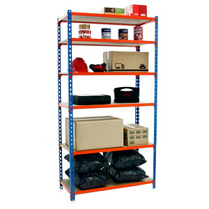 8435104955369 - Schwerlastregal MADERCLICK 6 8435104955369 orange blau braun 900 x 400 x 2500 cm 8435104955369 Simonrack