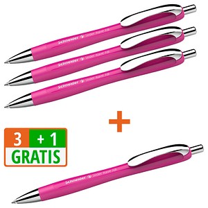 4004675177414 - 3 + 1 GRATIS Kugelschreiber Slider Rave XB pink Schreibfarbe blau 3 St + GRATIS 1 Slider Rave XB pink