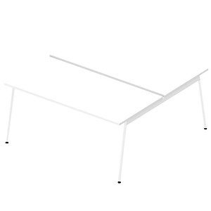 Quadrifoglio Doppelschreibtisch weiß rechteckig, 4-Fuß-Gestell weiß 160,0 x 164,0 cm