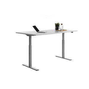 Topstar E-Table elektrisch höhenverstellbarer Schreibtisch lichtgrau rechteckig, T-Fuß-Gestell grau 180,0 x 80,0 cm
