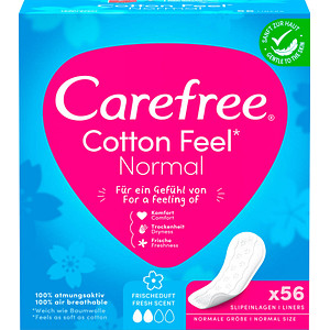 Carefree Slipeinlagen Normal Cotton Feel mit Frischeduft, 56 St.