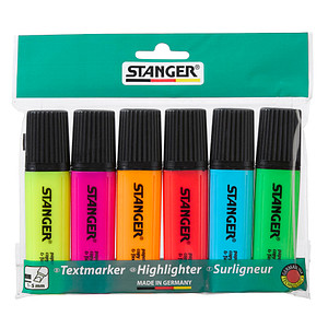 4011886002312 - Textmarker 180008000 Pack 6-farbig sortiert 1-5mm Keilspitze 4011886002312 6 Stück