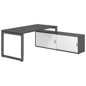 4032062332405 - Schreibtischkombination RSE16 höhenverstellbar 72-81cm (H) 160x80cm (BxT) rechteckig graphit   graphit 4032062332405 Hammerb