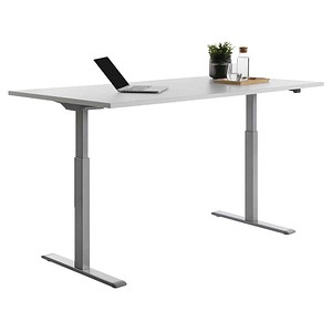 Topstar E-Table elektrisch höhenverstellbarer Schreibtisch lichtgrau rechteckig, T-Fuß-Gestell grau 180,0 x 80,0 cm