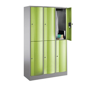 4067521529546 - CP Schließfachschrank S 5000 Resisto vulkangrau viridingrün 8270-372 S10014 6 Schließfächer 1150 x 540 x 1950 cm