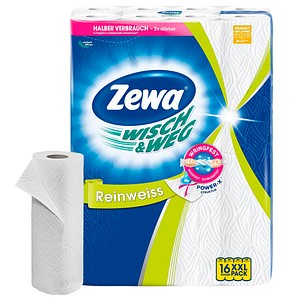 16 Zewa Küchenrollen WISCH&WEG Reinweiss 2-lagig