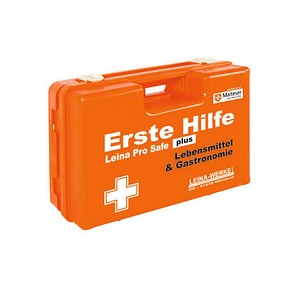 Erste-Hilfe-Kasten Pro Safe plus Lebensmittel & Gastronomie DIN 13169 + branchenbezogene Zusatzerweiterung orange
