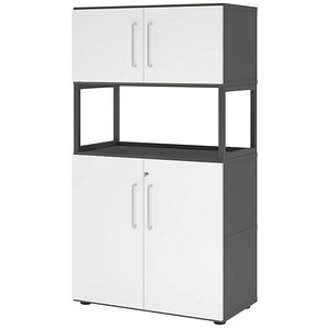 HAMMERBACHER Regalschrank FlexWall, VFW48K5RG/G/W/BS grafit, weiß 80,0 x 40,0 x 145,0 cm, 1 St.