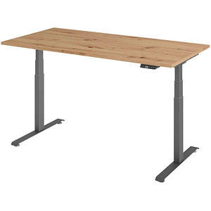 4032062320235 - Base Lite elektrisch höhenverstellbarer Schreibtisch asteiche rechteckig T-Fuß-Gestell grau 1600 x 800 cm 4032062320235 - Base Lite elektrisch höhenverstellbarer Schreibtisch asteiche rechteckig T-Fuß-Gestell grau 1600 x 800 cm