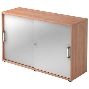 HAMMERBACHER Schiebetürenschrank 1752S, V1752S/N/S/CE nussbaum, silber 1 Fachboden 120,0 x 40,0 x 74,8 cm