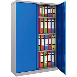 Phoenix Safe Stahlschrank SCL SCL1491GBK, abschließbar, 4 OH, grau/blau, 91,5x140x37cm (BxHxT) 5032548007284 Phoenix Safe