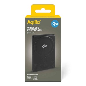 Aqiila® Qi2 wireless Powerbank 5.000 mAh schwarz