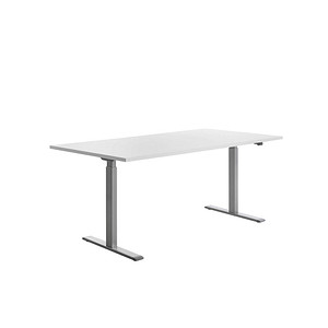 4014296860763 - Sitz-Steh-Schreibtisch E-Table TTS18080GW elektrisch höhenverstellbar 70-120cm (H) 180cmx80cm (BxT) rechteckig weiß   Lichtg