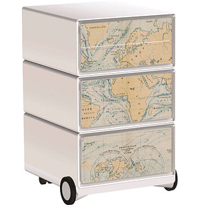 3660141950007 - easyOffice Vintage Rollcontainer weiß bunt 4 Auszüge 390 x 436 x 642 cm 3660141950007 PAPERFLOW
