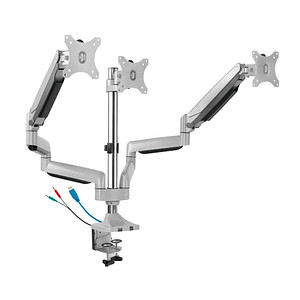RaidSonic ICY BOX® Monitor-Halterung IB-MS505-TI silber für 2 Monitore, Tischklemme, Tischbohrung