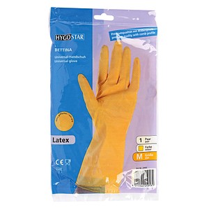 4015544259087 - unisex Gummihandschuhe Bettina gelb Größe 10 1 Paar