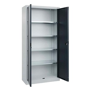 CP Stahlschrank 0130287-300_S10003 anthrazitgrau 4 Fachböden 93,0 x 40,0 x 195,0 cm, aufgebaut, 1 St.