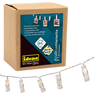 Idena 10er LED Lichterkette weiß 1,4 m