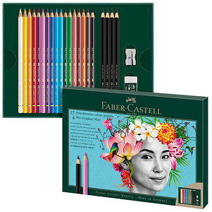 FABER-CASTELL Polychromos & Pitt Graphite Matt Malset farbsortiert, 23 St.