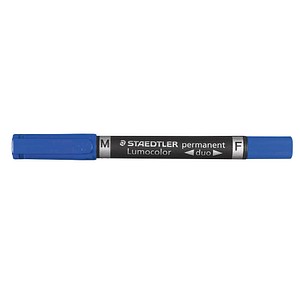 4007817348413 - Permanentmarker Lumocolor duo 348-3 Pack blau 06mm+15mm Rundspitze 4007817348413 Staedtler (Lumocolor) 10 Stück