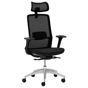 4032376550533 - Bürostuhl  schwarz   silber mit Armlehnen bis 120kg 4032376550533 Mayer