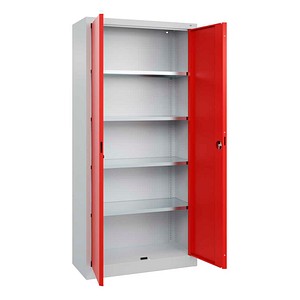 CP Stahlschrank 0130287-300_S10008 verkehrsrot 4 Fachböden 93,0 x 40,0 x 195,0 cm, aufgebaut, 1 St.